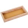 DRW Vassoio rettangolare in metallo, decorazione arabesca, bianco e oro, 2,5 x 26 x 12 cm