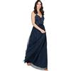 Maya Deluxe Ladies Womens Maxi Dress Long Length Wedding Guest Bridesmaid Prom Summer Evening Gown V Neck Straps Bow Tie Vestito per Il Ballo di fine Anno Donna