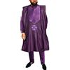 HD Abbigliamento Maschile Africano Agbada con Ricamo Dashiki, Camicie e Pantaloni, Completi da 3 Pezzi