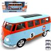 JAMARA 402602 Volkswagen T1 Diecast 1:30 con batterie a bottone, modellino di auto giocattolo per bambini, modellino di veicoli in miniatura, regalo per bambini, apertura e chiusura manuale, luce