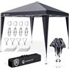 CASARIA® Gazebo da Giardino Capri 3x3m Pop-Up Protezione 50+ Impermiabile Tenda a Fisarmonica Antracite