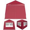 CASARIA® Gazebo pop-up, 3 x 3 m, con 4X parti laterali, scelta di colori, protezione UV 50+, con custodia, impermeabile, pieghevole, padiglione pieghevole, tenda per festival, capri rosso