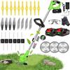 KEJSNDXC Decespugliatore da giardino senza fili, telescopico 24 V, elettrico, display del livello della batteria, lama, adatto per giardino prato arbusto (Style-1, verde)