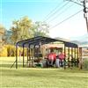 PEILU 6 x 3,7 x 2,5 m, tettoia per esterni, XXL, in tubi d'acciaio verniciati a polvere e lamiera del tetto, protezione UV e impermeabile, tenda da garage per auto, 22,2 m², gazebo autoportante per