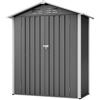 dowowdo Casetta da giardino compatta in metallo, 154 x 83 x 180 cm, con fondazione, richiudibile, ideale per giardini stretti, armadio da giardino, resistente alle intemperie