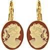 Mokilu' - Gioielli - Orecchini Vintage - Donna - Ottone dorato 24kt - Cammeo