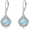 POPLYKE Orecchini a forma di lacrima Larimar con pietra di luna per donne in argento Sterling con infinito Larimar