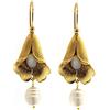 Mokilu' - Gioielli - Orecchini Vintage - Donna - Ottone dorato 24kt - Perle