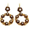 Mokilu' - Gioielli - Orecchini Vintage - Donna - Ottone dorato 24kt - Rose e Perle