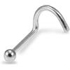 AZARIO LONDON 14k Oro Solido 2MM Sfera Normale Top 18 Gauge narice Naso Vite Piercing Gioielli