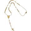MAJALE Rosario cattolico dorato o argentato, rosario con perle in acciaio inox, collana di preghiera, collana medaglia, simbolo di protezione, gioiello religioso