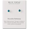 Philip Jones Dicembre (Blue Topaz) Orecchini con pietra portafortuna creati con cristalli Zircondia®