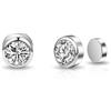 Philip Jones Orecchini a clip magnetici da 6 mm placcati in argento da uomo creati con cristalli Zircondia®