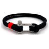 KAROO EARTH JEWELLERY Braccialetto da uomo in corda nautica, in nylon resistente, con gancio a D in acciaio inox, bracciale da uomo a doppio filo