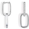Cangall Orecchini a cerchio in argento 925 con ciondolo, in argento Sterling 925, orecchini a cerchio da donna, doppio cerchio geometrico Huggie piccolo dormire, orecchini a cerchio triangolari ovali