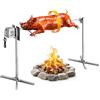 VEVOR Girarrosto Elettrico Altezza Regolabile 8 Livelli Carico Max 60 kg | per Barbecue con Girarrosto, Fuoco Aperto, Motore da 38 W, Kit di Cottura Automatica, Acciaio Inox, per Campeggio, Picnic