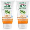 equilibra Solari, Aloe Crema Solare SPF 30, a Base di Aloe Vera, Vitamina C ed E, Olio di Argan, Olio di Cocco e Burro di Karité, Assicura un'Abbronzatura Sana e Naturale, Water Resistant, 150 ml