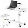 NONE Scrivania Mobile per Laptop con inclinazione di 180 gradi ° Supporto per Computer Regolabile in Altezza 60-95 cm con Inclinazione Regolabile e Rotazione a 360° ° Ruote per Ufficio Domestico