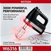 NONE WETECH W6316 Mixer Elettrico da 300W con 5 Velocità e Funzione Turbo, Fruste in Acciaio Inox, Ganci per Impastare, 220‑240V, Sbattitore per Uova per Cucina e Pasticceria