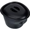 Cabilock Secchio da Notte 5l in Plastica Nera con Coperchio | Uso Domestico, Forma Sagomata, Portatile e Confortevole, per Anziani e Pazienti, Design Durevole