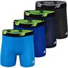 New Balance Mesh 5 with Fly Boxer Brief (4-Pack) Boxer Slip Uomo (Pacco da 4)