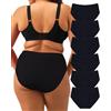 Levao Mutandine da donna in cotone di grandi dimensioni, comode, slip da donna, in cotone morbido, pantaloncini a vita alta, elasticizzati, mutandine da donna, in pizzo, biancheria intima, bikini da 1