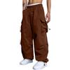 RUMAOZIA Pantaloni cargo da uomo, casual, a vita alta, dritta, paracadute, stile vintage, gamba larga, streetwear, hip hop, Y2K, per uomo 16+
