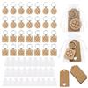 Keboyoe 30 Portachiavi Quadrifoglio Legno biglietti di auguri sacchetto in organza | per Esami Natale Compleanni Ringraziamenti Colleghi e Amici