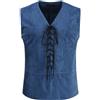 RUMAOZIA Abbigliamento medievale da uomo, gilet rinascimentale, costume da pirata, cappotto gotico, cosplay, top con lacci, Oktoberfest, senza maniche, lacci, camicia gotica, vichingo, steampunk, top
