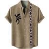 RUMAOZIA Camicia casual da uomo africana Dashiki camicia retrò western cowboy stampa maglietta estiva a maniche corte stile etnico casual button down hawaiani camicie risvolto spiaggia top top
