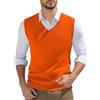 RUMAOZIA Gilet da uomo con scollo a V, in lana, senza maniche, classico, in tinta unita, casual, maglia fine, per gentleman, slim fit