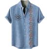 RUMAOZIA Camicia casual da uomo africana Dashiki camicia retrò western cowboy stampa maglietta estiva a maniche corte stile etnico casual button down hawaiani camicie risvolto spiaggia top top