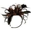 Caprilite Cerchietto per capelli nero e marrone, con piume, per matrimoni e corse Royal Ascot
