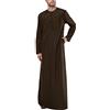 RUMAOZIA Veste musulmana Uomo Musulmano Caftano Abaya Uomo Veste islamico Medio Oriente Etnico Kandoura Uomini Lungo Oriente Dubai Thobe Malesia Abito da preghiera per uomini
