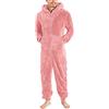 RUMAOZIA Jumpsuit Teddy Fleece Uomo Onesie Tuta Inverno Pigiama Flanell Sleepwear Peluche Biancheria da notte con cappuccio e chiusura lampo in pile, tuta intera intera calda