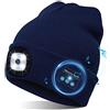 TAGVO Bluetooth 5.0 Cappello Berretti LED, Altoparlante Stereo Incorporato e Microfono, Inverno Caldo Lavorato a Maglia Senza Fili Bluetooth Cuffia Musica Lavabile Cappello per Corsa per Uomo Donna