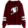 zhedu Fairy Tail personalità Maglione A Righe A Maniche Lunghe Anime Casual con Cappuccio Cartone Animato Stile Preppy Felpa di Alta qualità