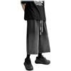 RUMAOZIA Jeans da uomo Baggy Fit con coulisse, pantaloni jeans a 3/4, streetwear, pantaloni in denim con gamba larga, da uomo, dritta, oversize, cargo vintage, denim cargo, pantaloni capri
