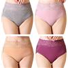 Serecofo Pacco da 4 Mutandine da Donna Slip a Vita Alta in Pizzo Mutande Intimo in Cotone Ultra Morbido ed Elastico Taglia 40-56