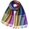 KARMA.DIEM Sciarpa XXL 180 × 60 cm - panno pashmina da uomo e da donna, morbido ed elegante, design Paisley, idea regalo perfetta e accessorio da viaggio