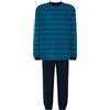 El Búho Nocturno Pigiama Uomo Cotone Lungo Leggero - 100% o Mistura - Intero Manica Lunga Maglia Righe Tasche - Set Due Pezzi Notte Casa Autunno Mezza Stagione, 100% Cotone, Blu 5596, 3XL