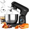 Avilia Impastatrice Planetaria con Ciotola in Acciaio 5L Nero 1500W - 10 Velocità Regolabili - Classe di Protezione II - Include Gangio ad Uncino, Frusta e Battitore - Funzionamento Silenzioso
