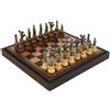 Italfama N°199 Set Scacchi Metallo E Legno Con Scacchiera In Pelle 35cm