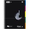 Ursus 608555000 Five Colour - Blocco a spirale, formato A4, 70 g/mq, 5 mm, 100 fogli a quadretti