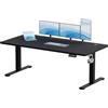 JUMMICO 180×80 cm Scrivania regolabile in altezza, telecomando 4 tasti con funzione memoria e gancio integrato, ideale per ufficio, studio e gaming, Nero