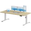 JUMMICO 180×80 cm Scrivania regolabile in altezza, telecomando 4 tasti con funzione memoria e gancio integrato, ideale per ufficio, studio e gaming, Beige