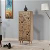 Dmora - Scarpiera Deimos, Mobile portascarpe, Armadio da Ingresso Multiuso, Mobiletto per Calzature, 50x38 h135 cm, Quercia e Noce