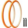 WEISHIDAI 2PC 700x23C Pneumatici di Colore Arancione, 700 23C Copertoni per Bici | 23-622 Copertone per Ruote Anteriori e Posteriori di Bicicletta Arancione