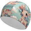 Anceky Cuffia da nuoto per donna e uomo, cuffia da nuoto elastica alta, cuffia da bagno con AAAAAAtico animale arcobaleno e cavallo, cuffie da nuoto per capelli lunghi e corti