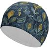 Anceky Cuffia da nuoto impermeabile per adulti, turchese, blu, oro, marmo, bianco, inchiostro blu, per donne, capelli lunghi e corti